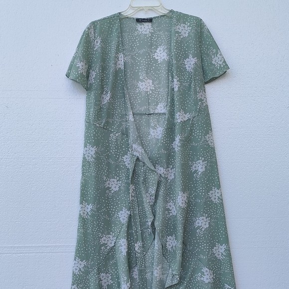 Simplee Boho Floral wrap dress high low hem Maxi flowy Party Dress green.Small - Picture 1 of 12